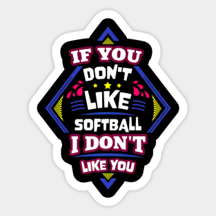 Like Softball Baseball Player Sticker